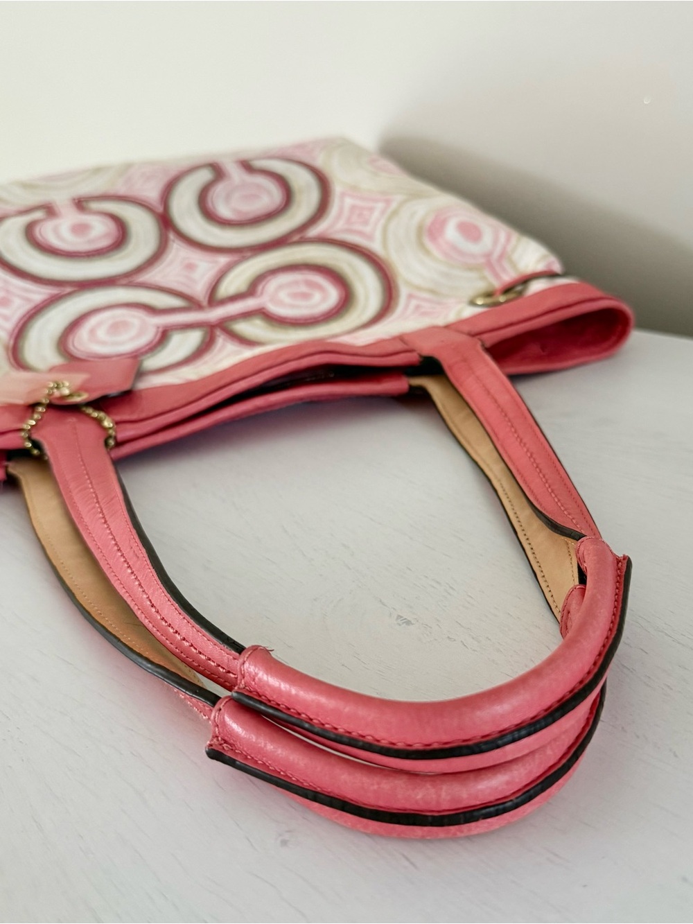 Coach Audrey Signature Op Art Leigh Tote Bag - Picture 12 of 14